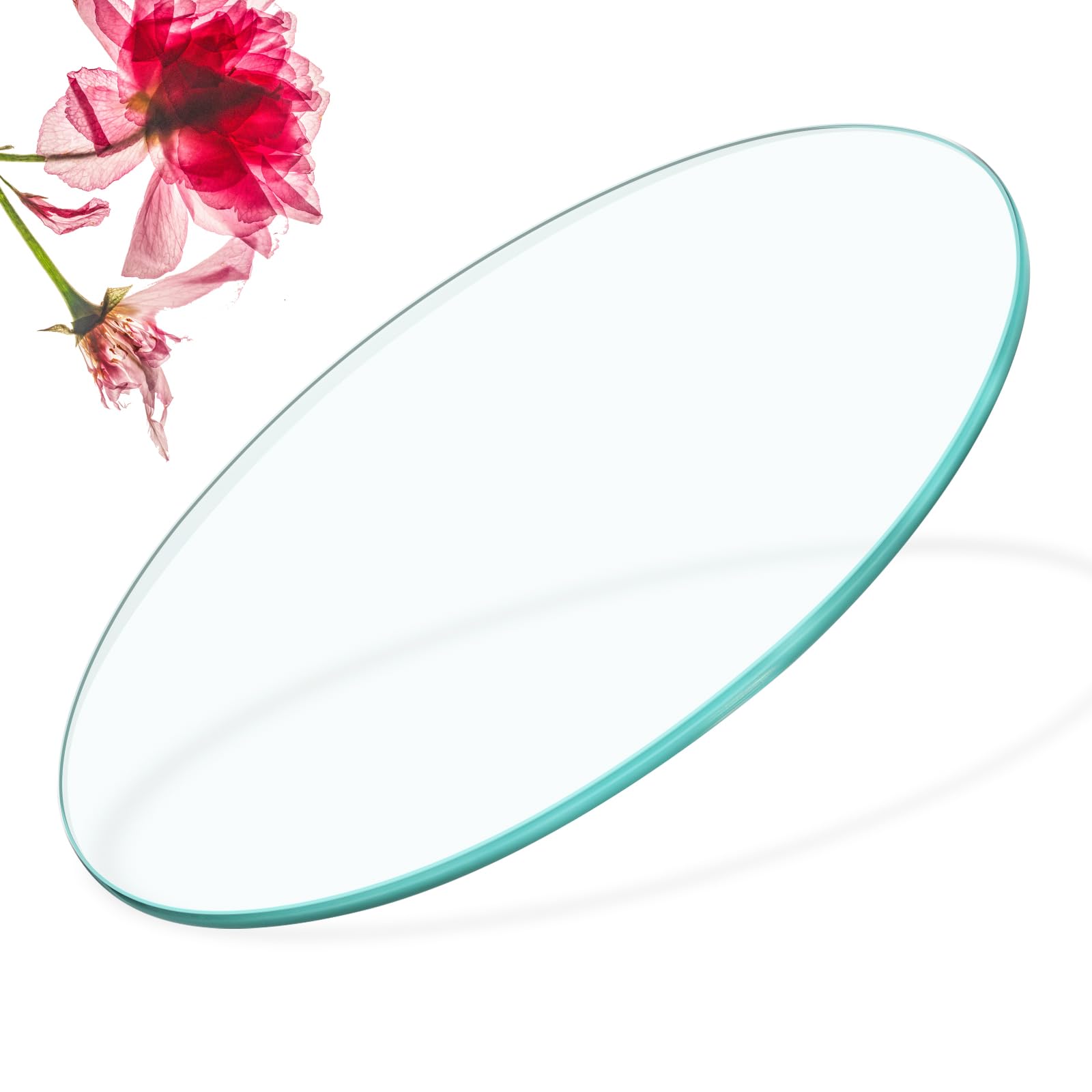 30" Round Glass Table Top, 3/10"(8mm) Inch Thick Tempered Pencil Edge Polish Glass Protector Replacement Suitable for Dining Table, Coffee Table, Office Table, Side Table