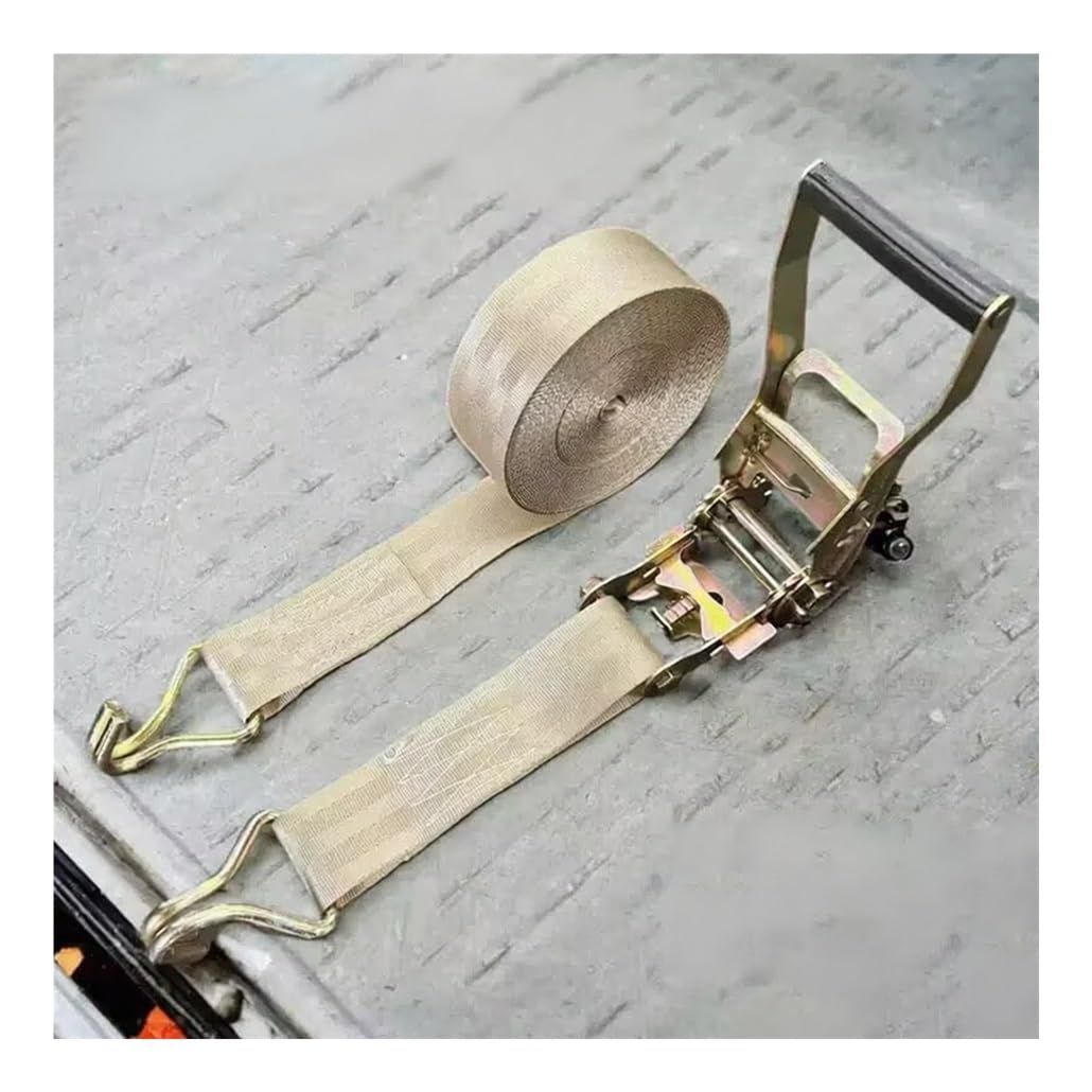 1,6/2 Zoll breite Spanngurte mit Ratsche, 106613/11023 lbs Bruchfestigkeit, 3-65 Fuß (0,9-19,8 m) Länge, mit Doppel-J-Haken für LKW Anhänger Kajaks Autodächer(5cm/2in,7.0m/23.0ft)