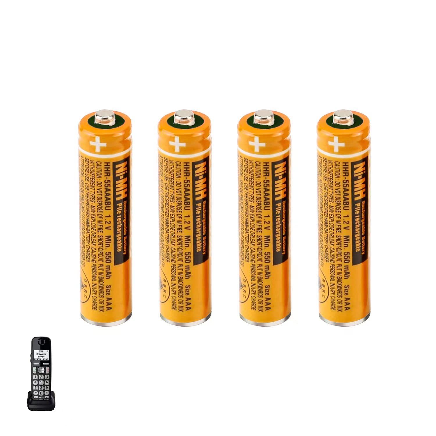 Buy 4 Pack HHR55AAABU NIMH AAA Rechargeable Batteries for Panasonic