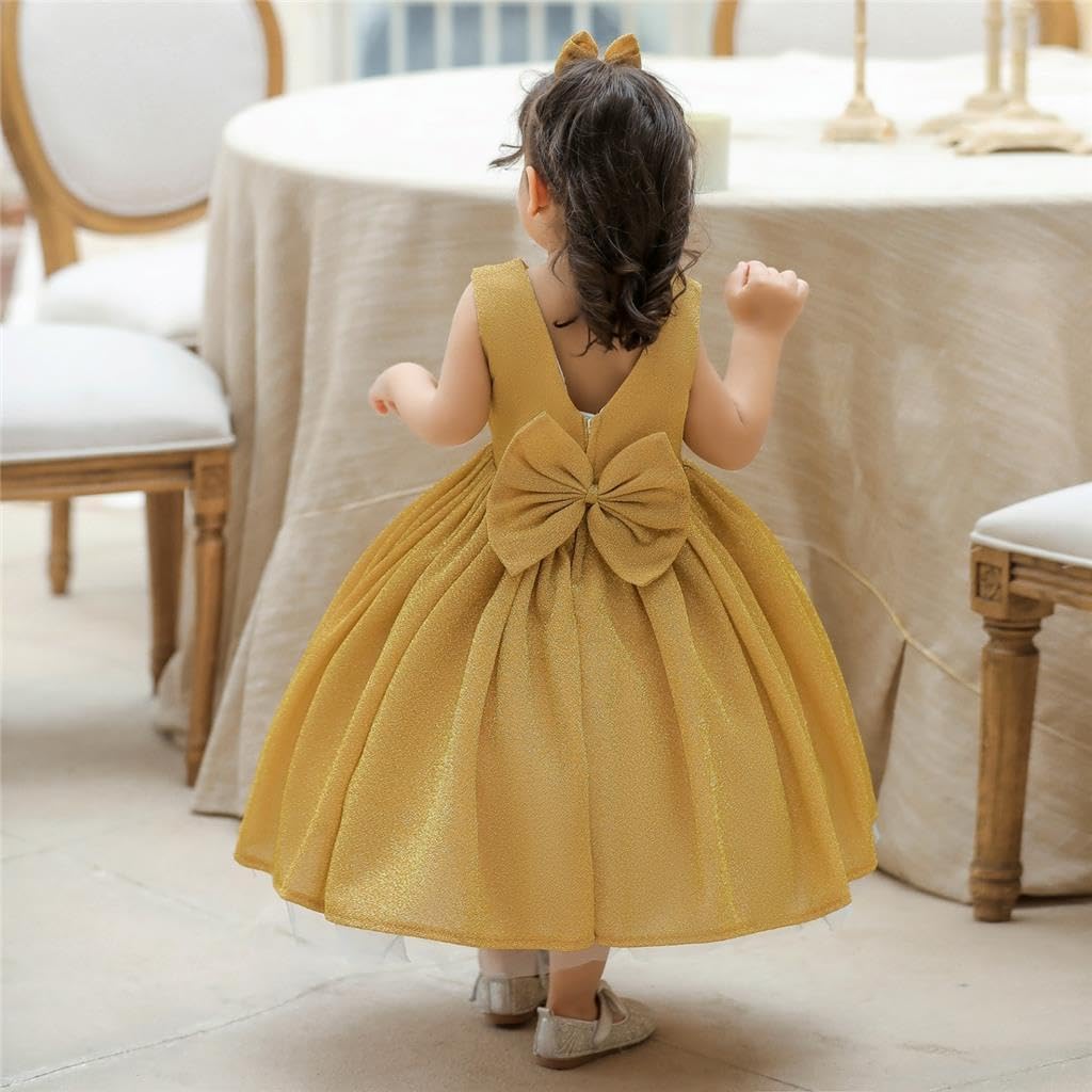 Dressy Daisy Baby Toddler Girls' Special Occasion Dresses Wedding Flower Girl Christmas Party Fancy Ball Gown with Headband