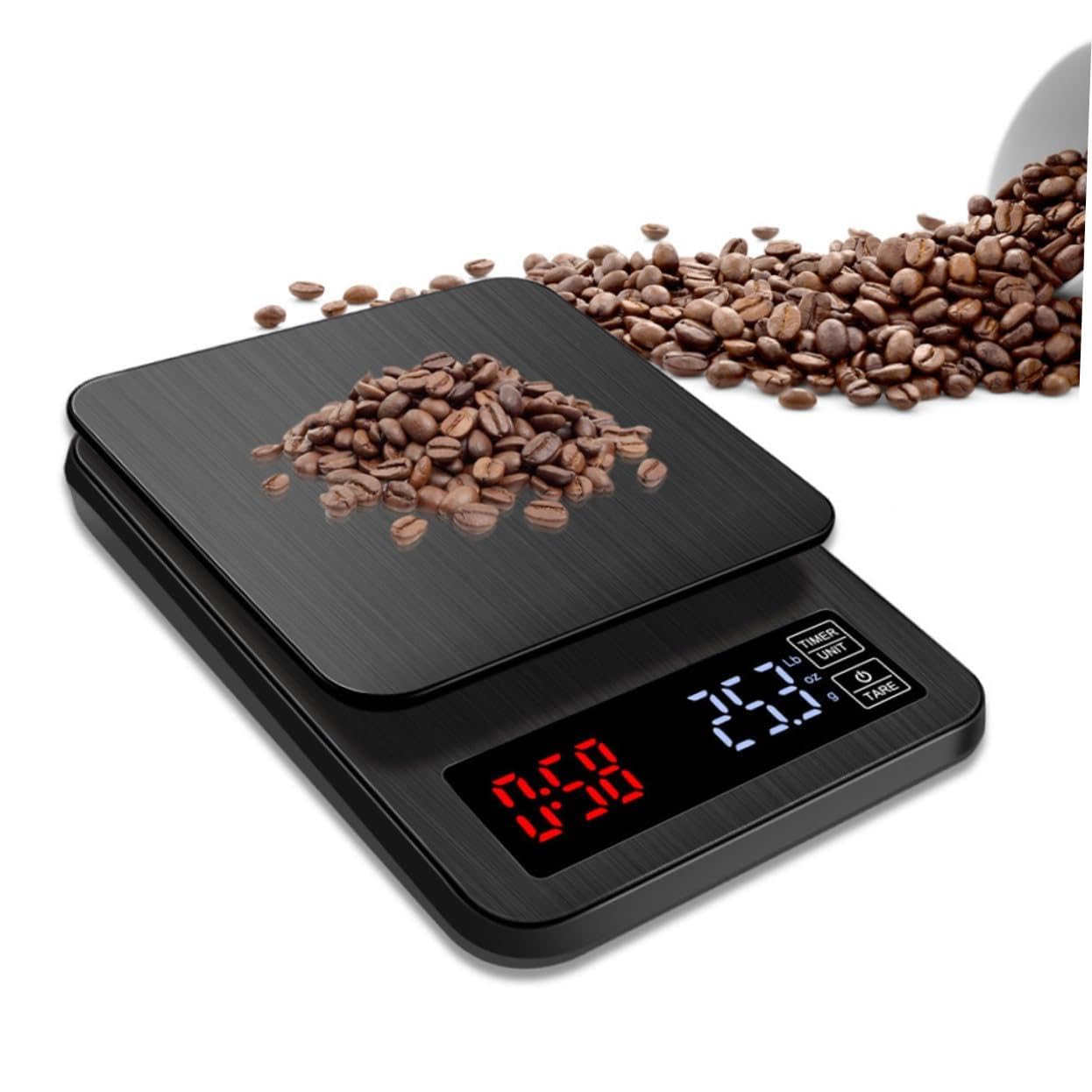 5kg Bilancia Elettronica Per Caffè Con Timer Bilancia Da Cucina Con Sensori Precisione Capacità Peso Display Led Design Portatile Nero Batterie