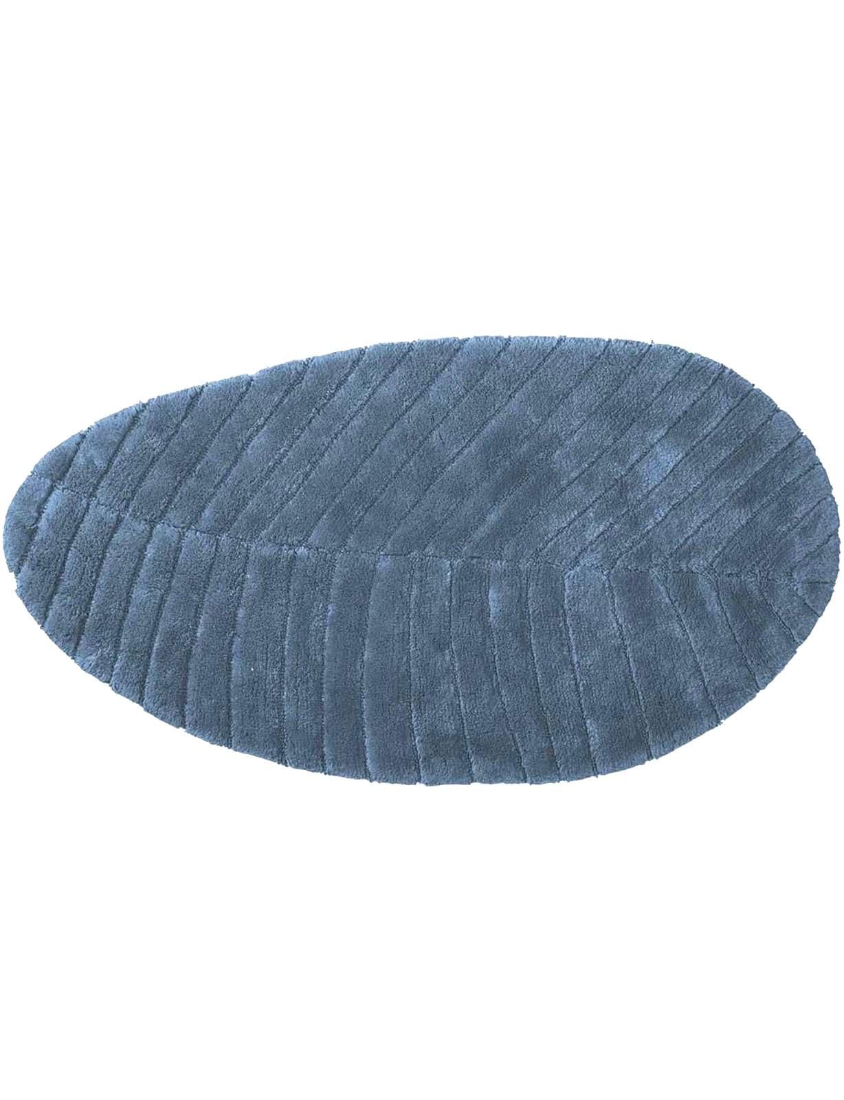 Maison Sucrée Tappeto da bagno scendi letto a pelo raso in cotone fondo antiscivolo Art. Foglia 60x110cm (AZZURRO)