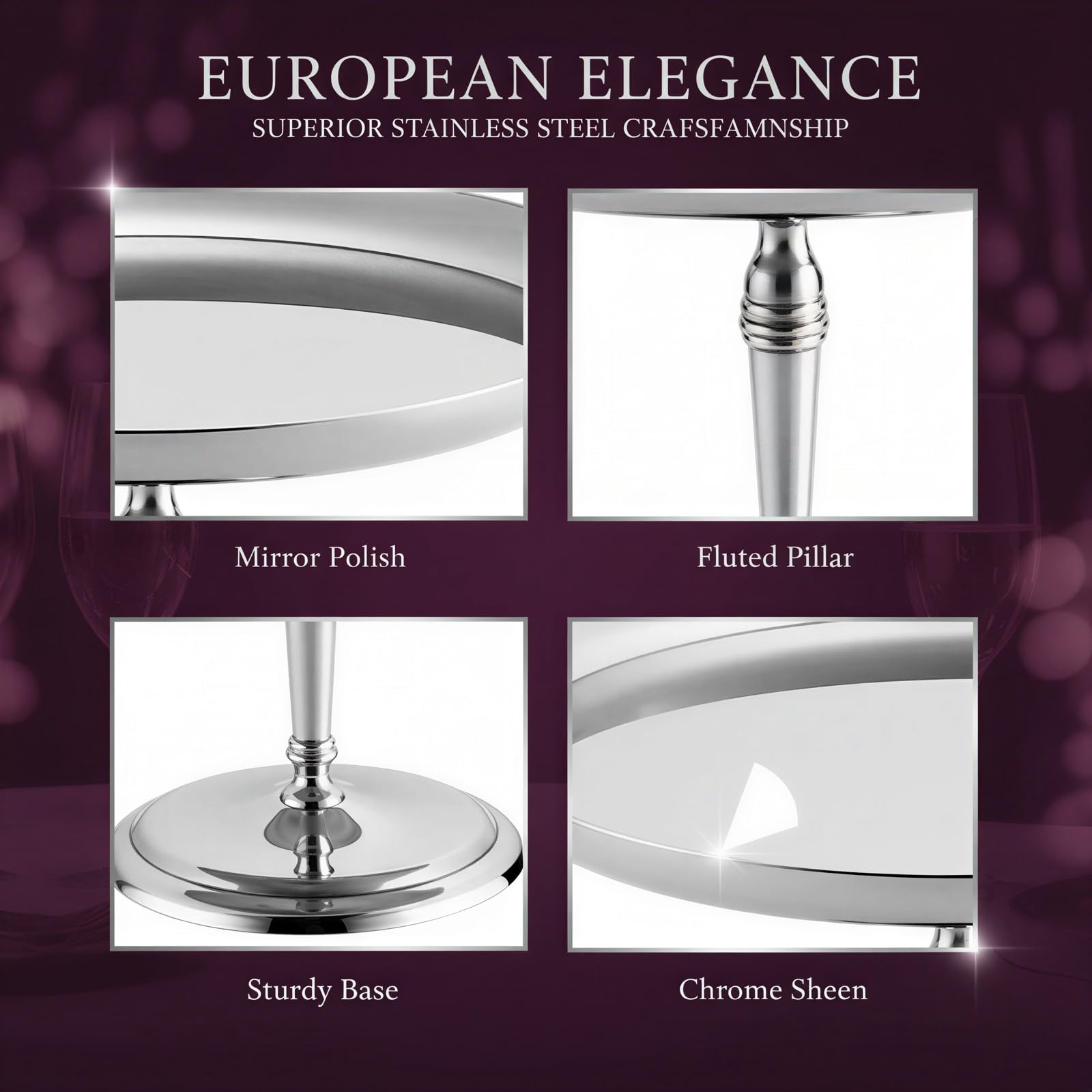 Tazas de postre con patas de acero inoxidable, cuencos de helado de estilo europeo con base decorativa de pilar, tazas de mousse resistentes para uso en el hogar, bufé y bar