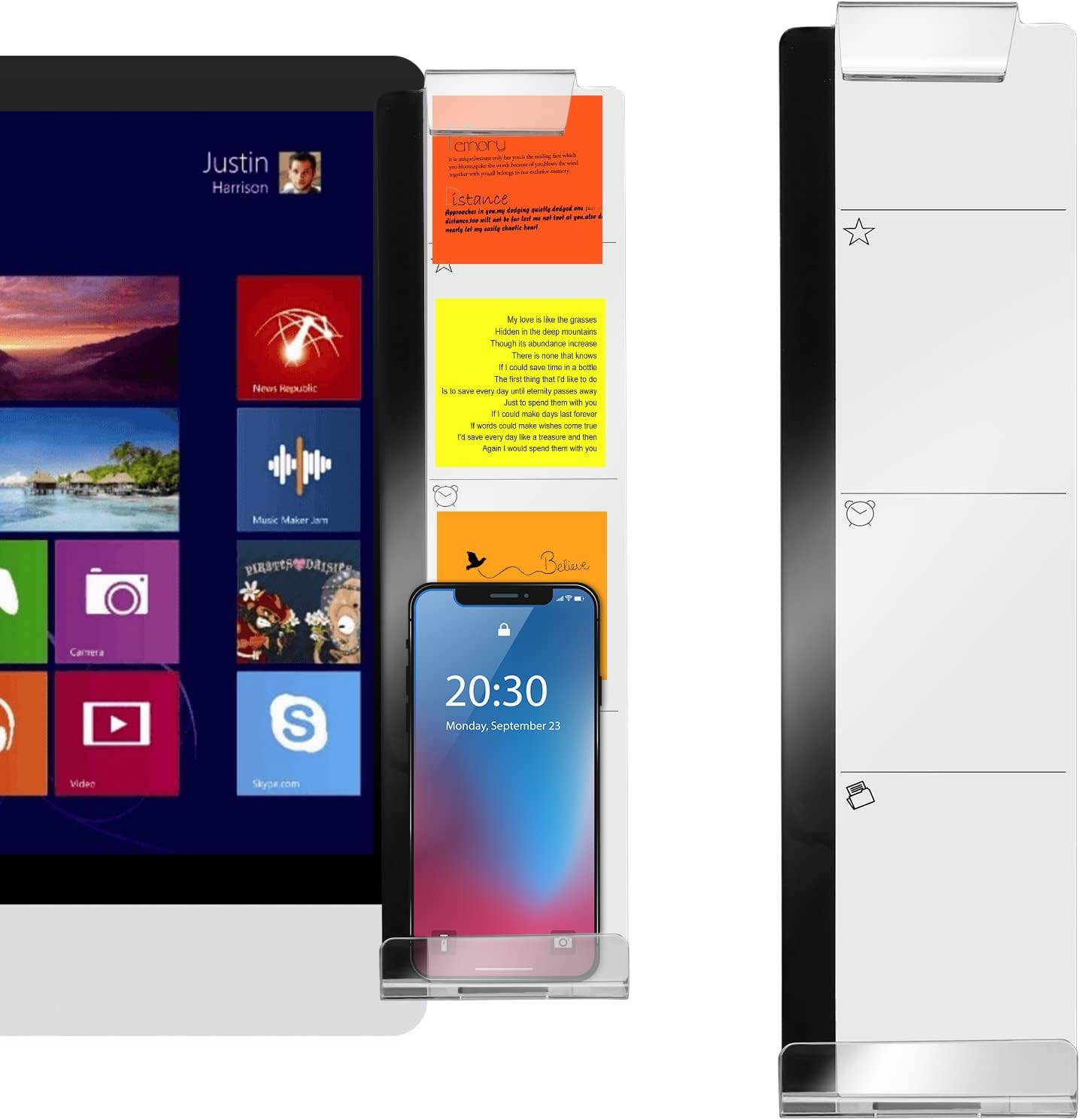 Grevosea Monitor Memo Board, Clear Screen Message Side Computer