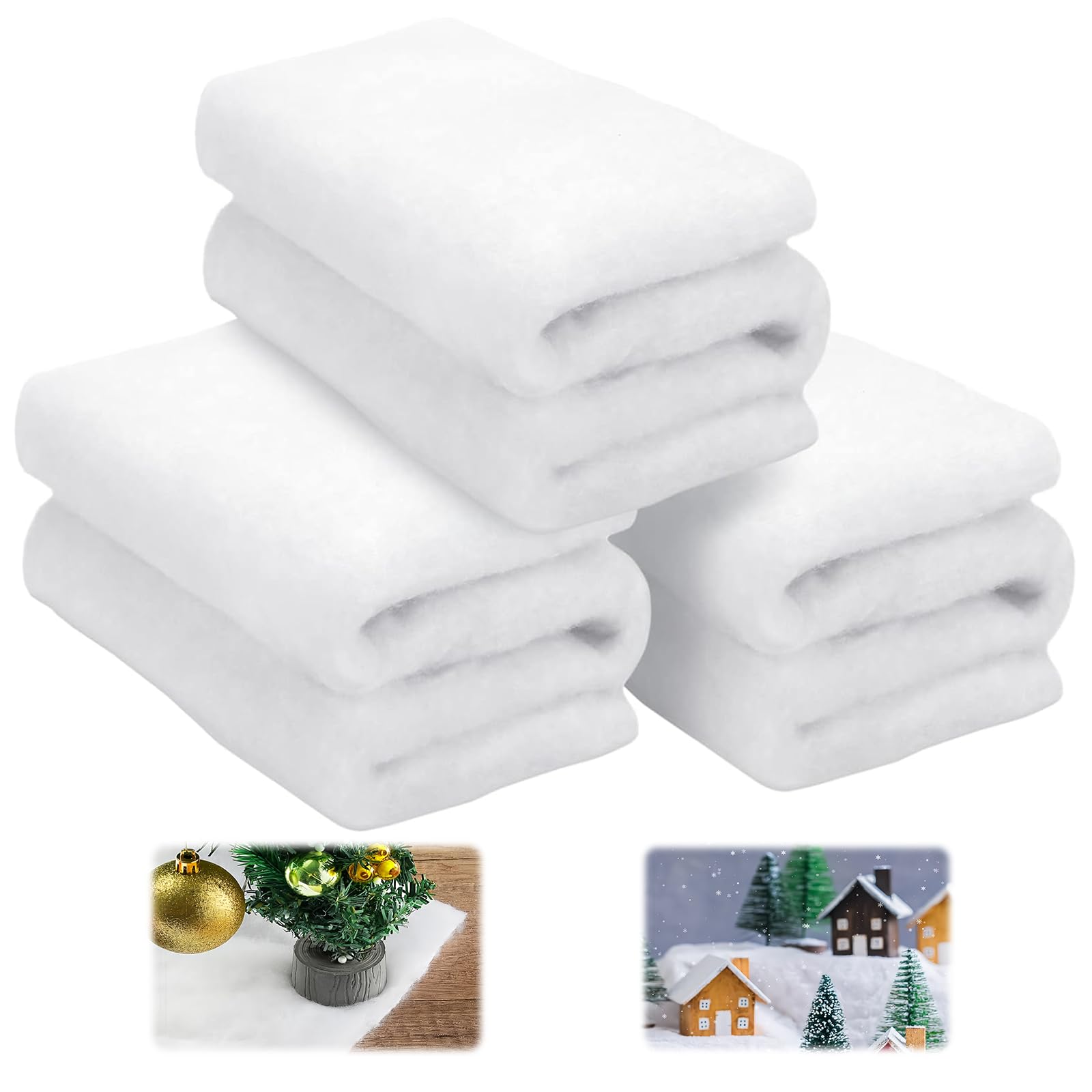 Ediactcyl Kunstschneedecke, Weihnachtsschneedecke, künstliche Schneerolle für Weihnachten, Dorf, Weihnachten, Party, Display, Foto-Requisite, 3 Stück, 152,4 x 101,6 cm