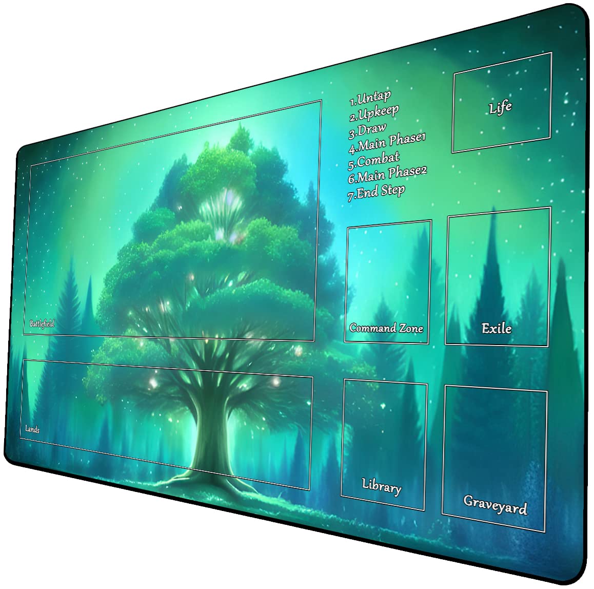AI Painting TCG Playmat - MTG Trading Card Game Mat with Zone, 24x14 Inches Original Playmats, Smooth Surface for Rubber Collection - Dark Swamp Design 411-062