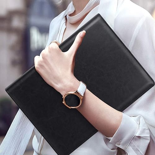 Miniatura 4 de WAVEYU Padfolio - Carpeta de cuero para entrevistas de negocios o currículum, organizador de cartera de negocios con portapapeles de libreta legal,