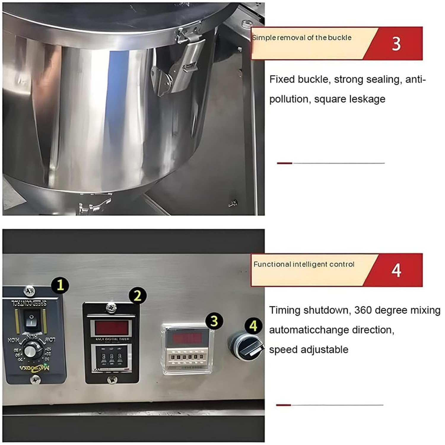 Mezclador Compacto para Laboratorio de Investigación - Mezclador de Polvos Secos Acero Inoxidable 304, Grado Alimentario, para Gránulos Especias y Alimentos en Polvo 20L