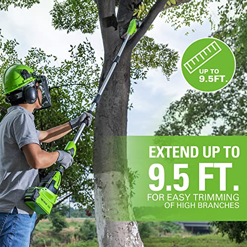Image of Greenworks 40V 10 in Pole Saw, Hedge Trimmer Kit, Tool Only