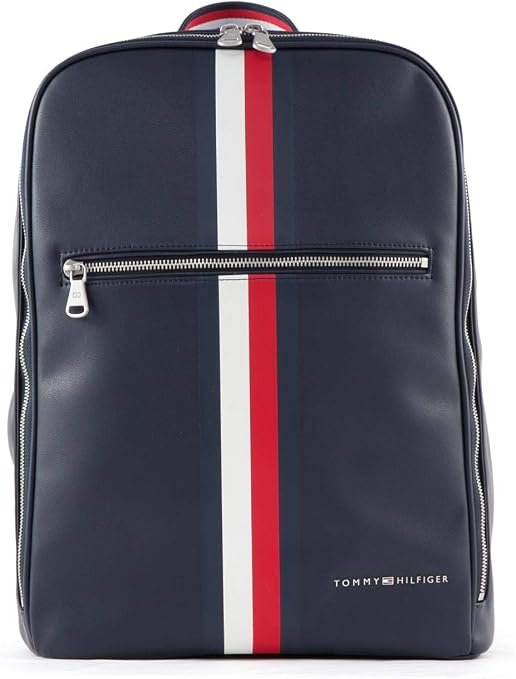 TOMMY HILFIGER - Zaino uomo signature in ecopelle blu scuro : Amazon.it:  Valigeria