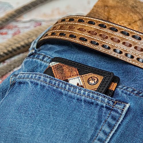 Image of Black /Brown Patchwork Bifold Money Clip Wallet by Hooey
