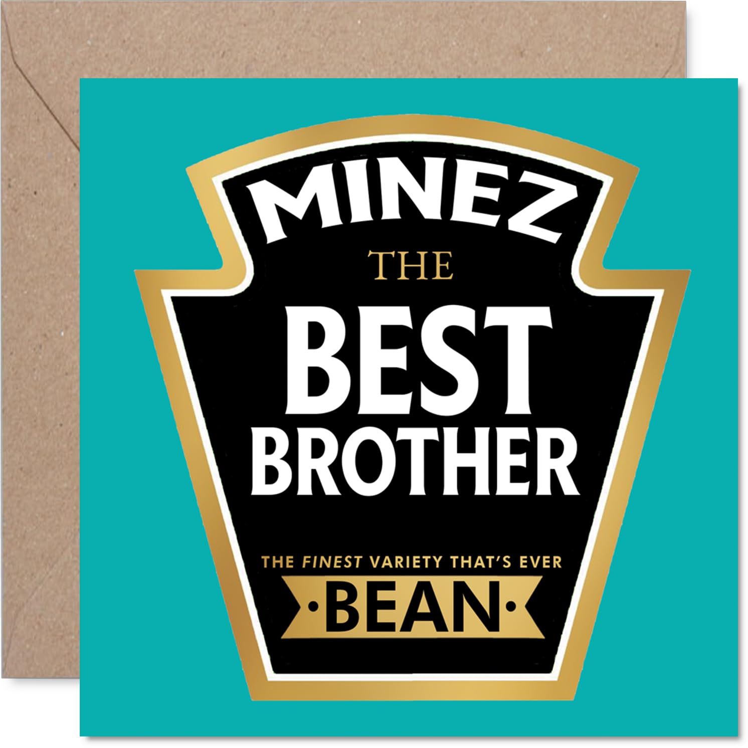 Brother Birthday Card - Ever Bean - Happy Birthday Card for Brother from Sister Sibling, 145mm Product Label Style Bday Greeting Cards