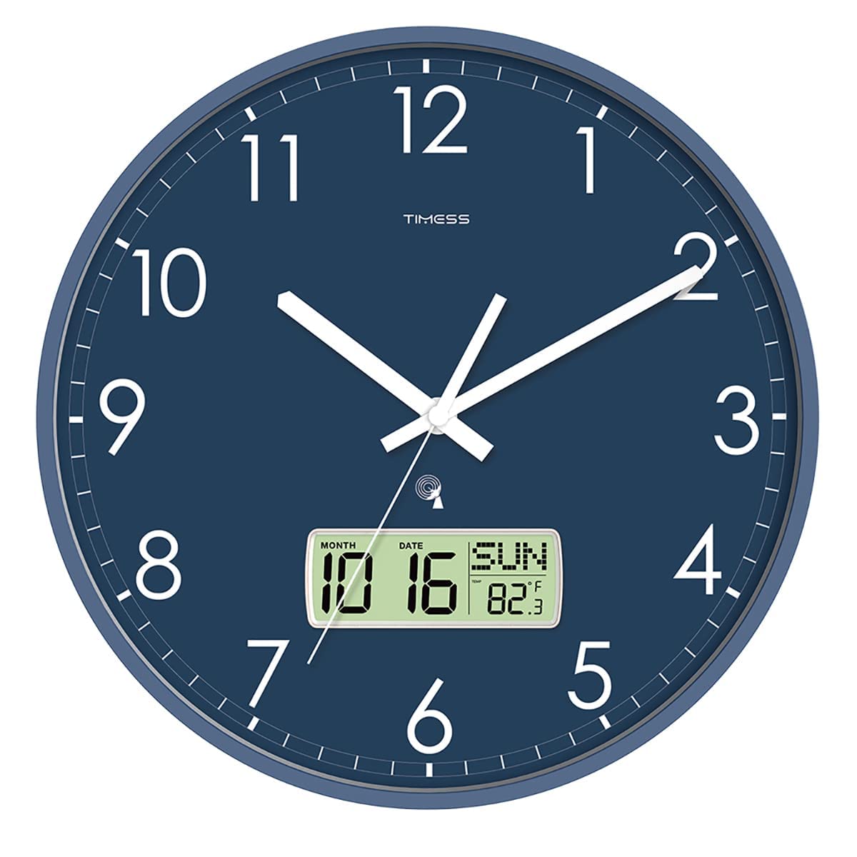 TIMESS 14 inchs Atomic Wall Clock, Analog Digital Wall Clocks Battery