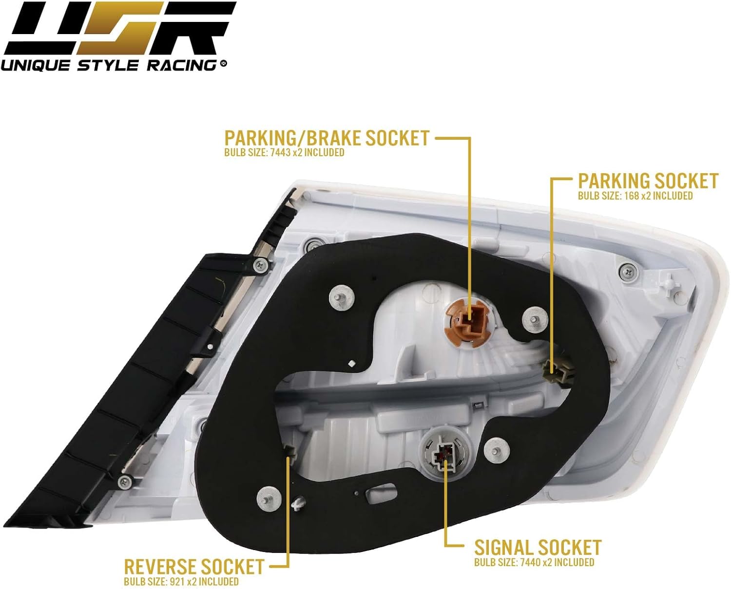 USR UNIQUE STYLE RACING 14-15 FG3/FG4 Coupe 2D Tail Light, Rear Tail Lamps Set (Left + Right) Compatible w/ 2014-2015 Honda Civic 9th Gen All Models LX, EX & SI (CLEAR LENS TAIL LIGHTS w/COLOR BULBS)
