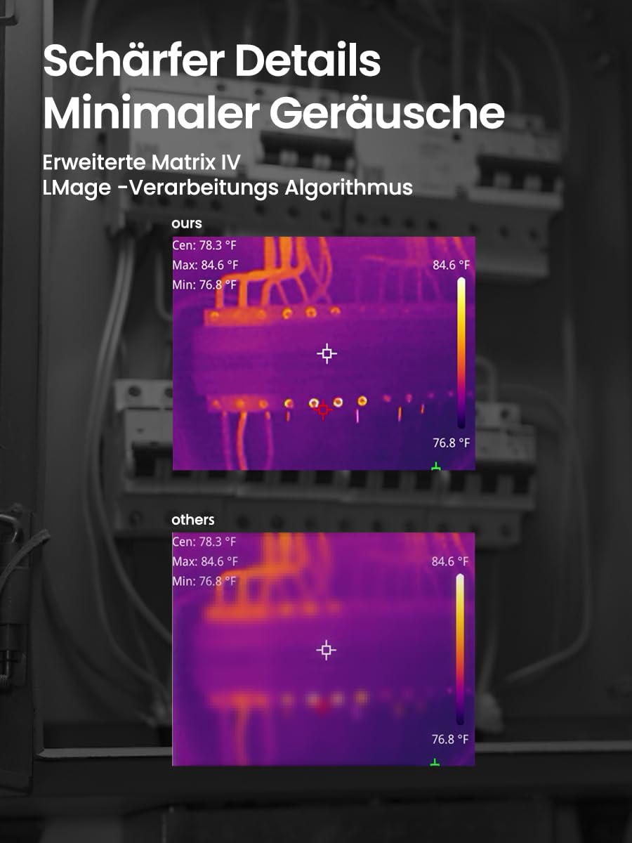 MiLESEEY TP2 Wärmebildkamera für Smartphones, Wärmebildkamera mit 256 x 192 IR-Auflösung für iOS und Android, -4 °F ~ 1022 °F Temperaturbereich, 40 Mk Thermische Empfindlichkeit