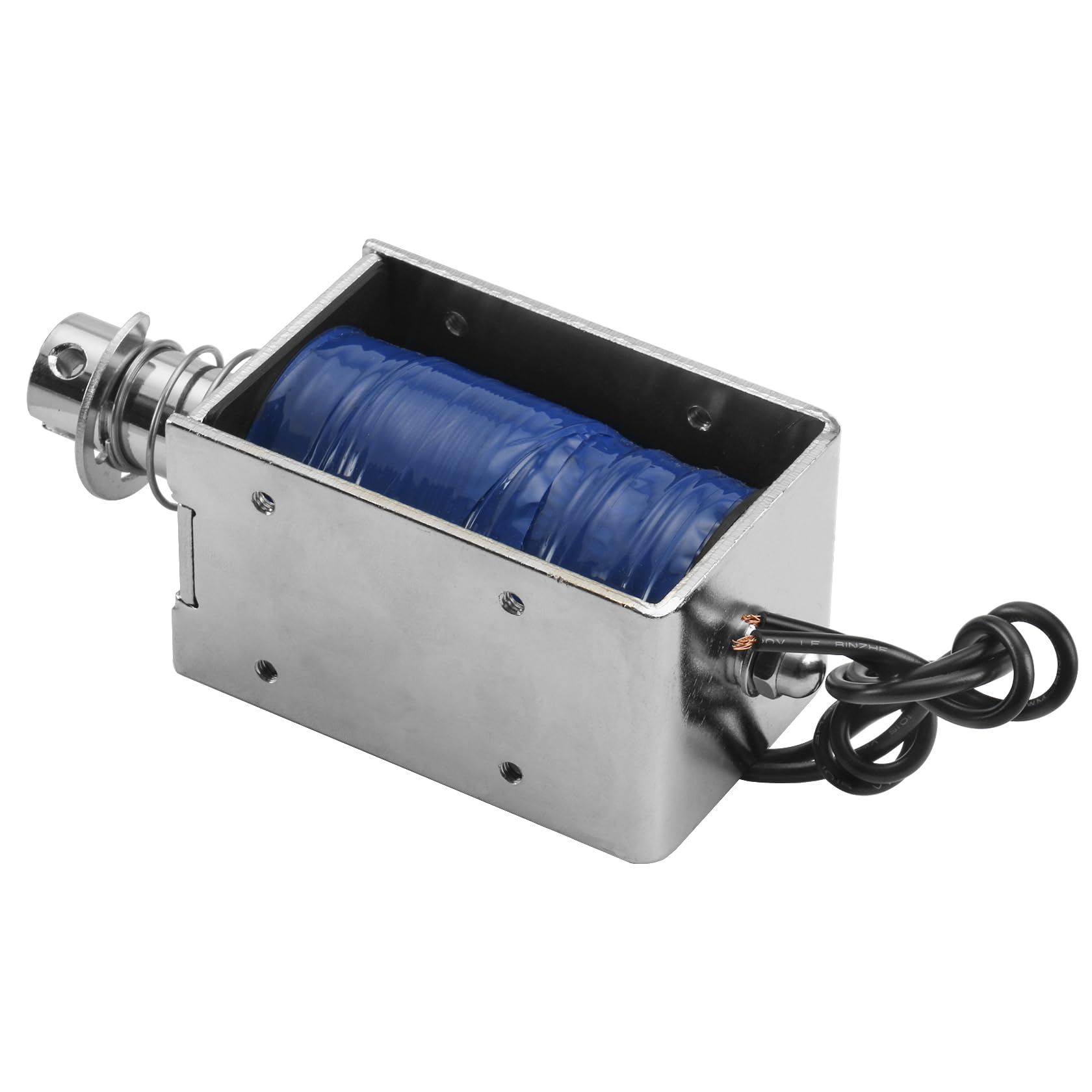 Heschen Electroimán de solenoide, HS-1578B, DC24V 3.2A, carrera de 25mm, fuerza 50N, tipo Push Pull Tipo, marco abierto, movimiento lineal