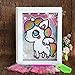 QIAONIUNIU Diamond Painting Kits for Kids, Dot Art Crafts Animals Unicorn Pony with Frame