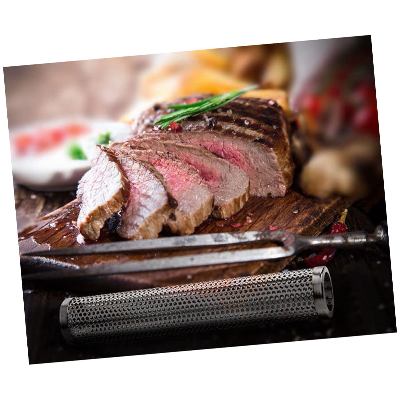Yardenfun 12inch Bbq Round Tube Grill Smoker Smoke Generator for Gas Grill Pellet Bbq Enhancer