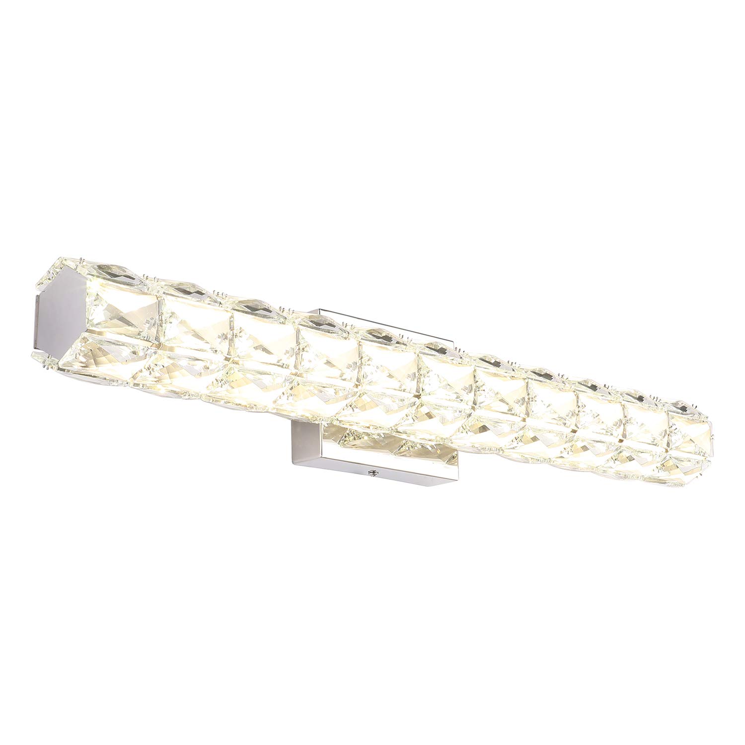 Joossnwell Dimmable Crystal LED Vanity Light 24.21" Inch Long, Modern Wall Sconces Bathroom Lighting Fixtures with Chrome Polished, 4000K Natural White Light