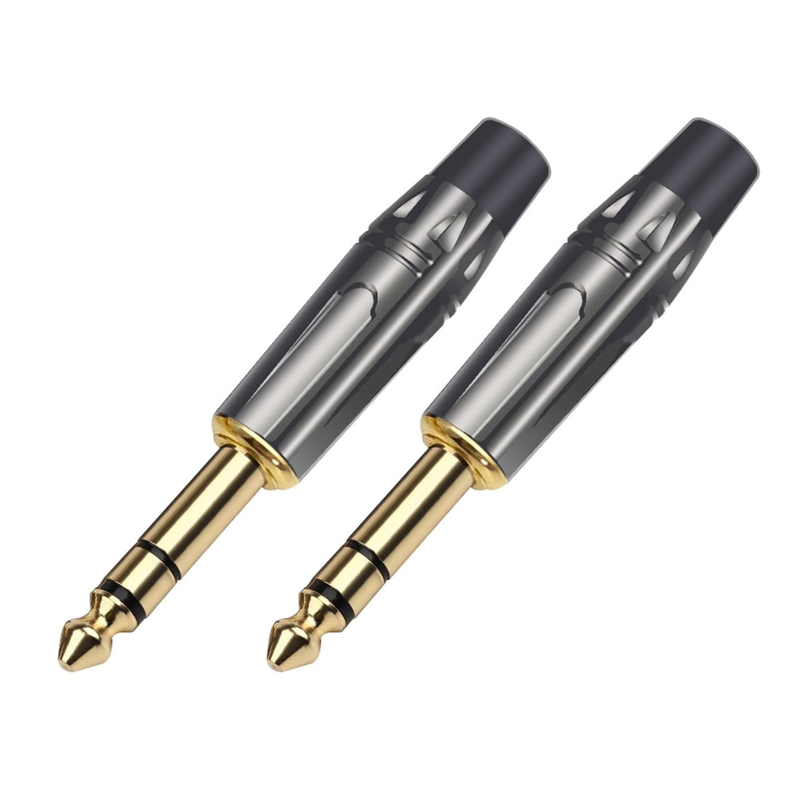 Conector estéreo 6.35 mm macho jack para cable de micrófono y enchufe audio vídeo DIY negro