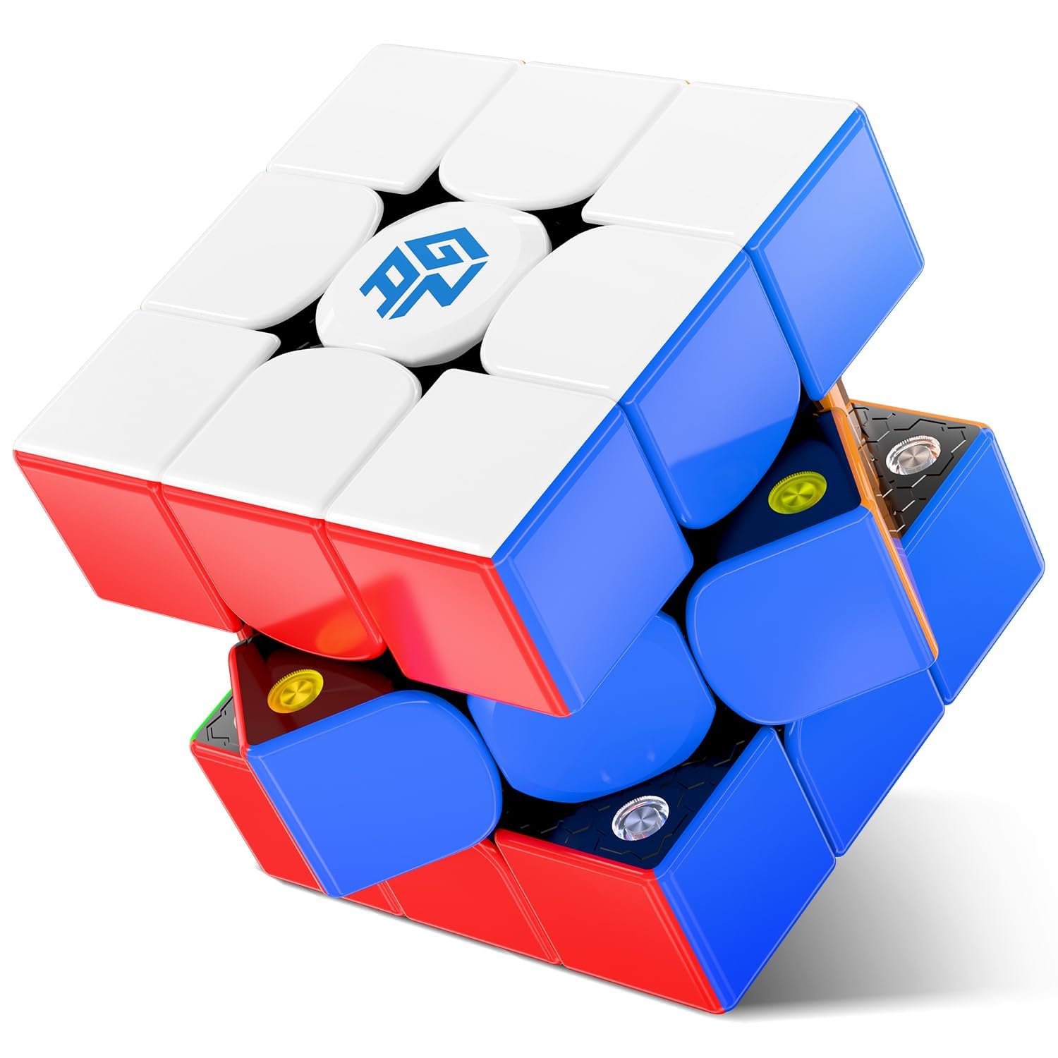 GAN 356 M, 3x3 Magnetic Speed Cube Stickerless 356M Magic Cube with Extra GES, UV Version