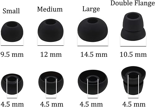 Miniatura 2 de 8 pares de auriculares de repuesto para auriculares inalámbricos Powerbeats 3, pequeños, medianos y grandes, doble brida, 4 tamaños, almohadillas de