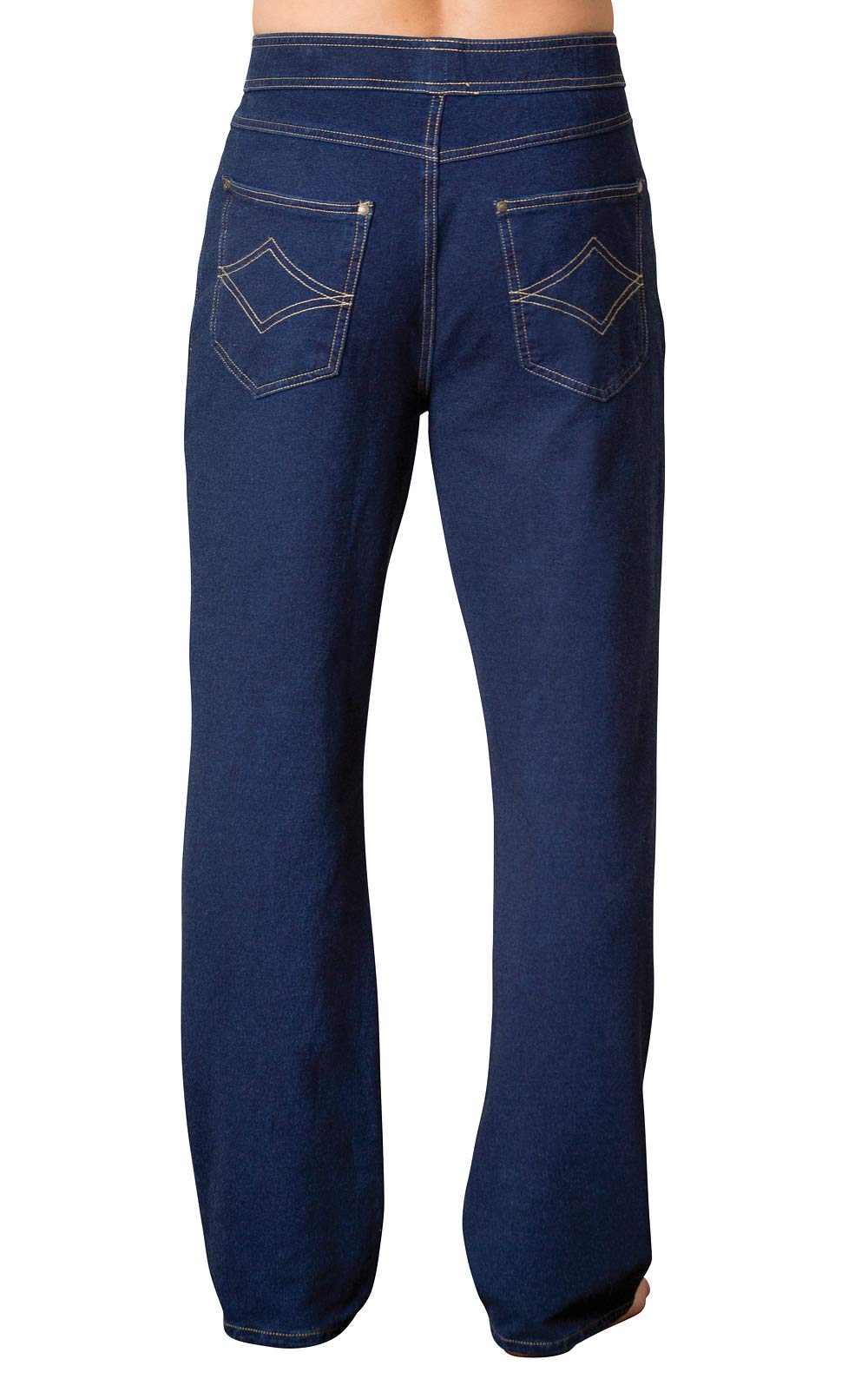 PajamaJeans Mens Pull On Jeans - Elastic Waist Pants - Straight Leg Sweatpant Jeans Indigo XXL product thumbnail 4