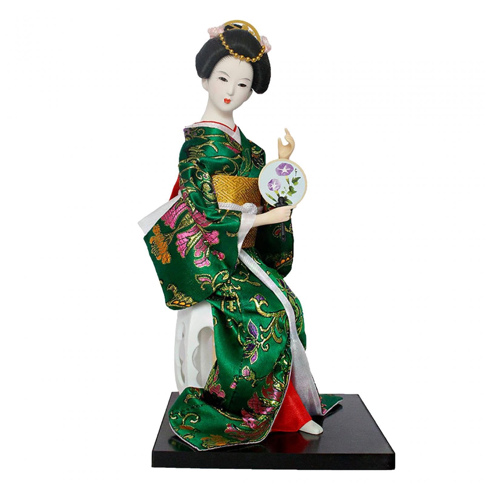 TWISAXC Exquisite Japanese Doll Ornament With Traditional Kimono Space With Culture Statuette Figurines Dolls Geisha Collectible Full Of Artistic Breath, Style G