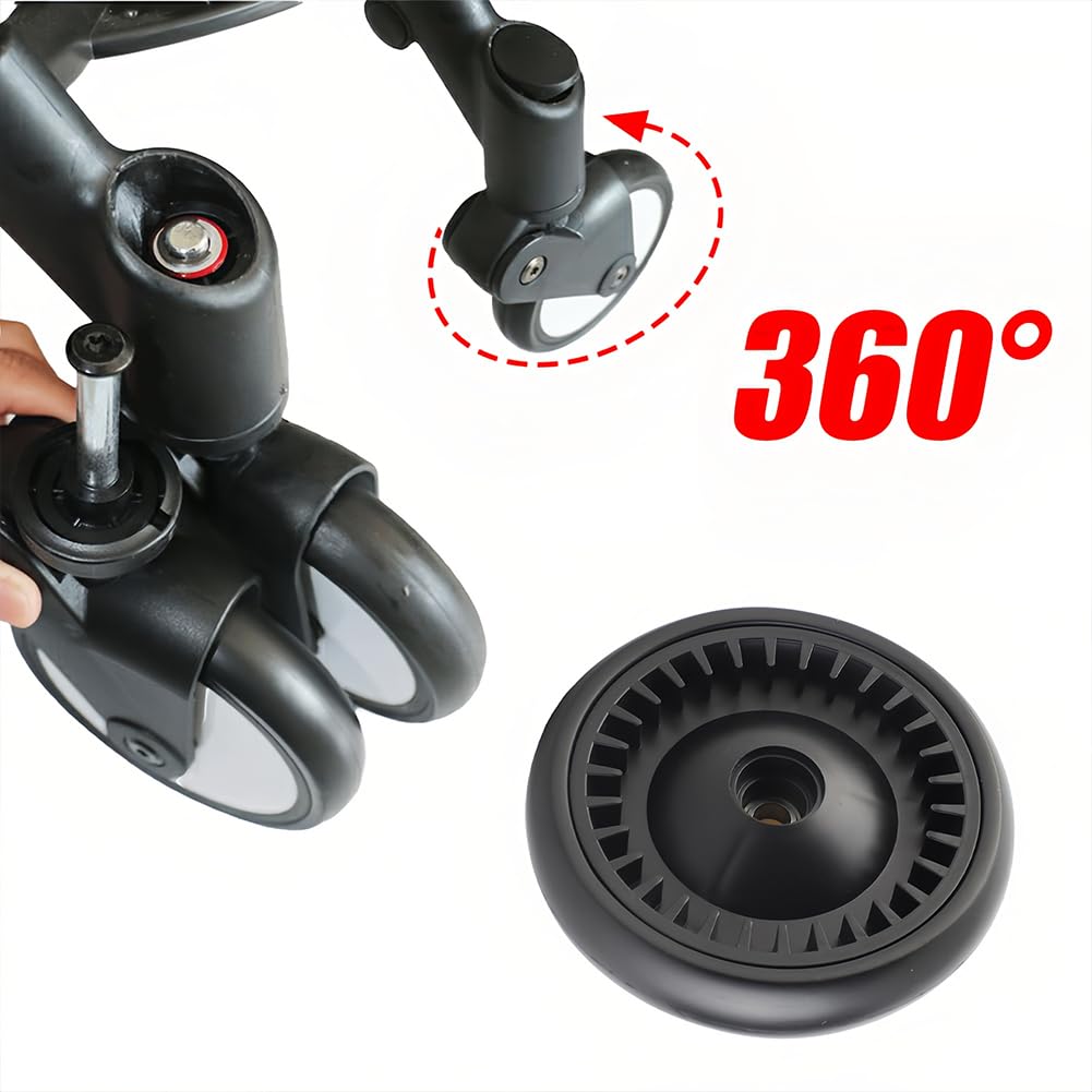 Joyzan Ruota del Passeggino, Rotazione 360 Gradi Passeggini Ruote Posteriore Gomma Accessori Sostituzione Posteriori Universali Sostituibili Carrozzina Ricambio Per Bambini Con Attrezzi