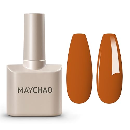 MAYCHAO Esmalte de uñas de gel de 0.5 fl oz, 1 unidad de esmalte de gel de calabaza de otoño, esmalte de uñas semipermanente con LED UV, arte de
