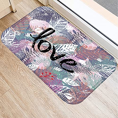 Antislip Blauwe Bloem Tapijt Voor Keuken Kantoorstoel Voordeur Indoor Outdoor 0.9m x 2m
