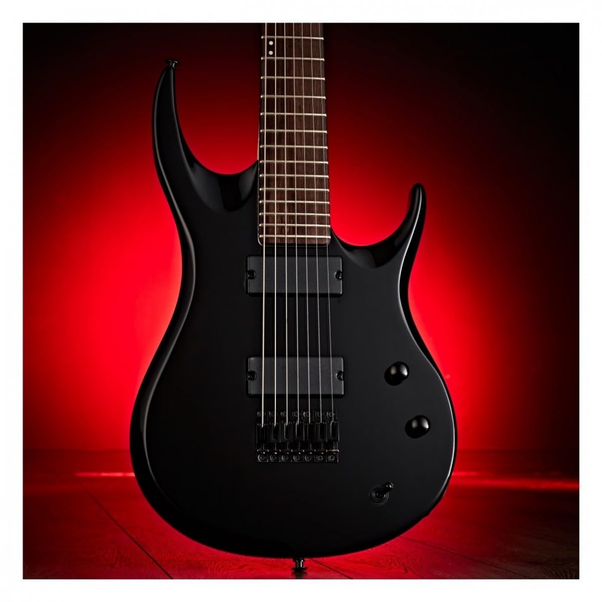 Guitarra Eléctrica 7-Cuerdas 27" Longitud Escala 529 por G4M, Jet Black