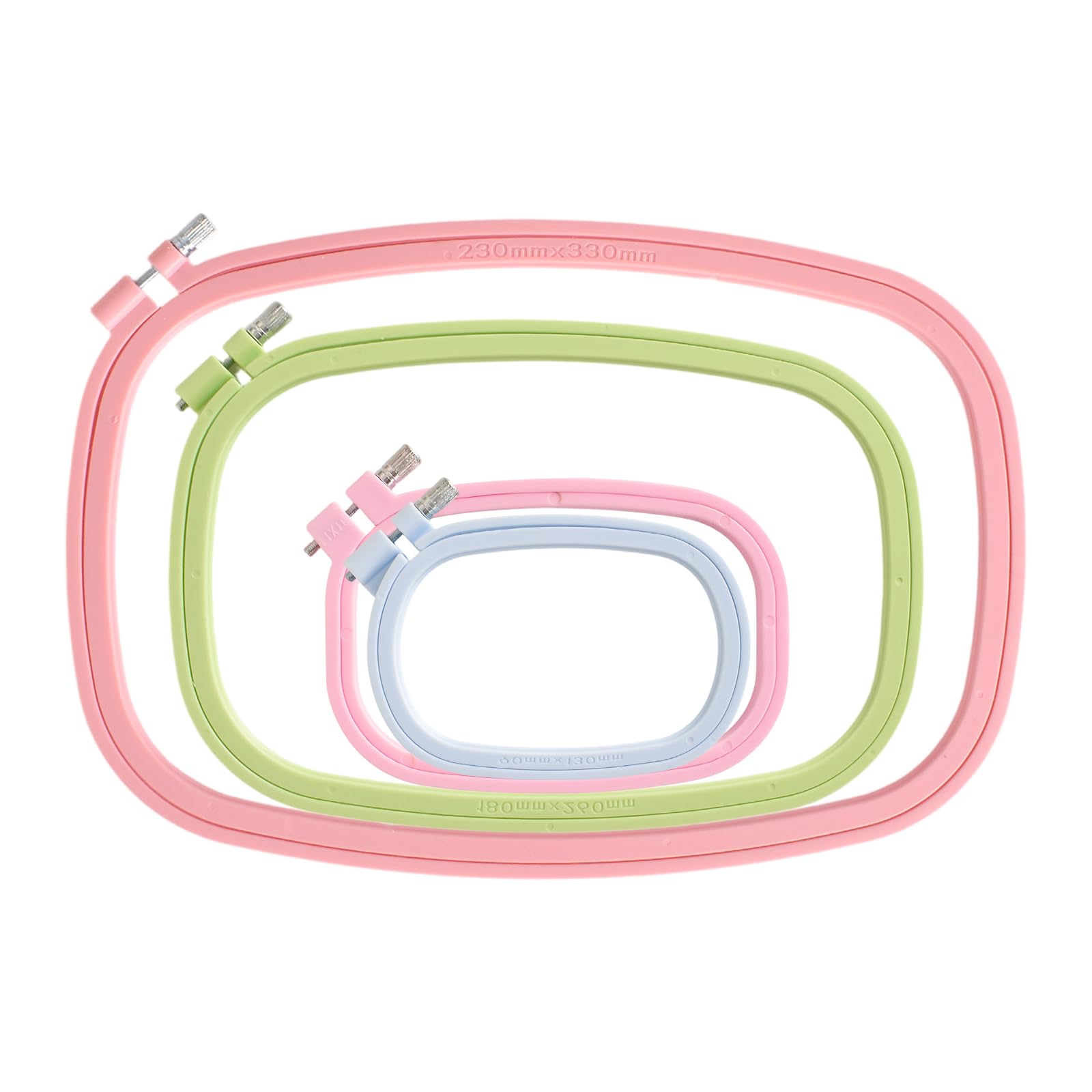 Kysun Multicolor 4 Pieces 4 Sizes Square Embroidery Hoops, Cross Stitch Hoop And Abs Plastic Embroidery Hoops For Embroidery,Cross Stitch And Diy Craft Sewing (Multicolor)