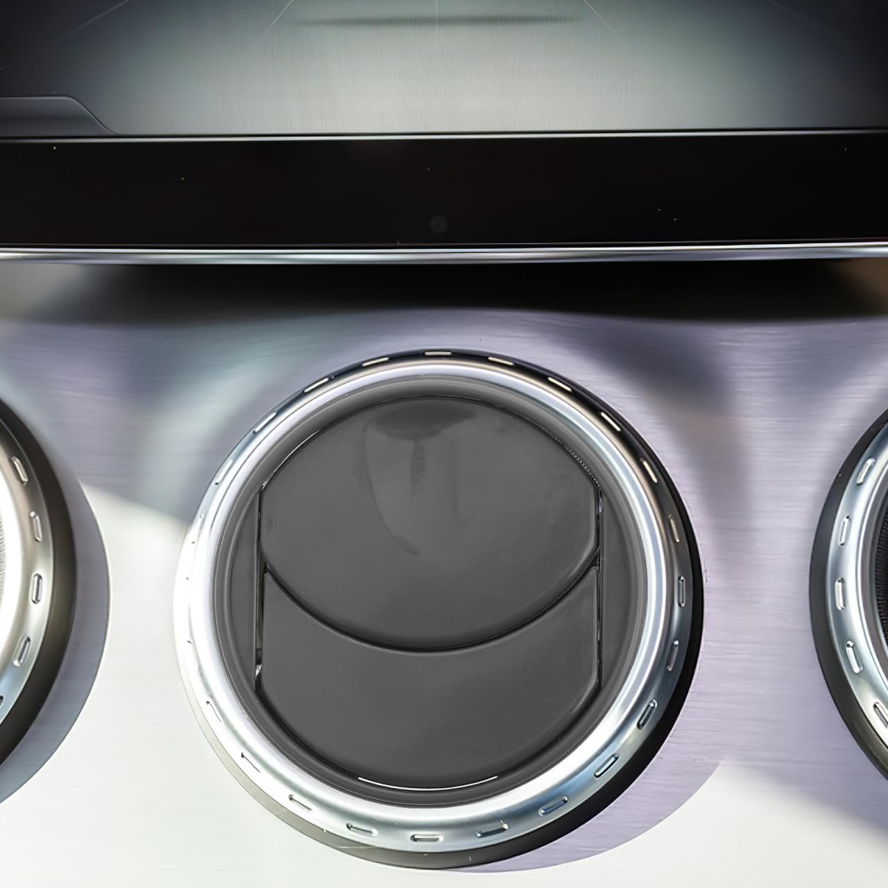 2 Pièces Bouche D'Aération Voiture Universelle Rond Réglable Sortie D'Air Climatisation Tableau De Bord 1.97X1.97X0.79In Plastique Pour Ventilation Confortable Et Installation Facile