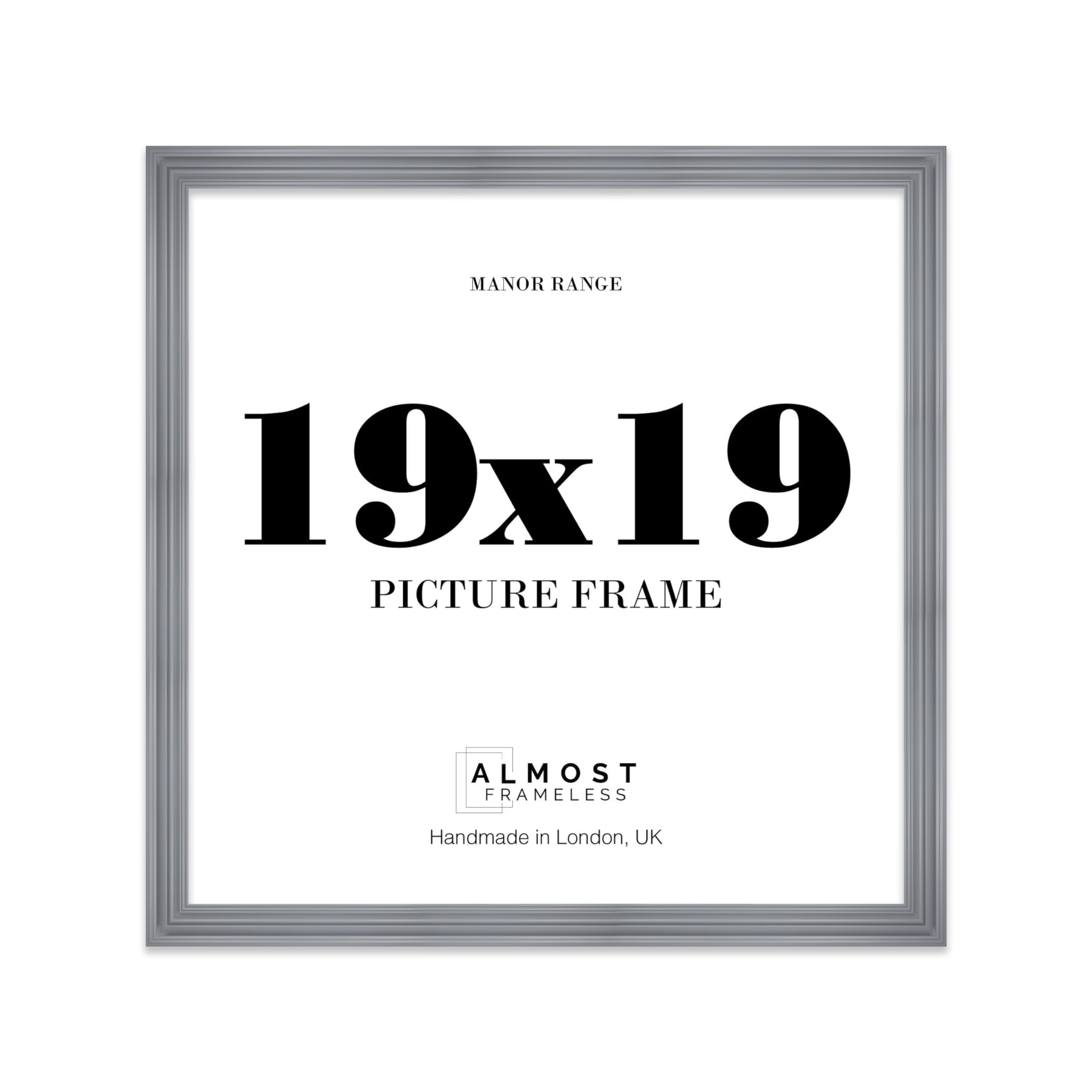 19x19 Picture Frame, Display 19x19 Pictures (48.3 x 48.3cm) - Scandi Grey Bold 42mm Edge Antique-Inspired Home Accessories - 1 Pack