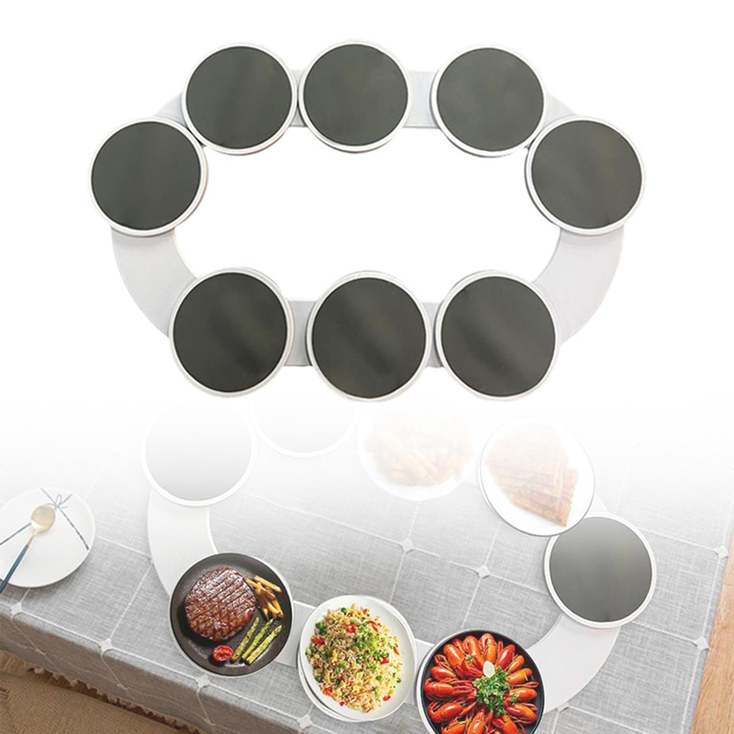 Vassoio Girevole Per Tavolo Da Pranzo,Vassoio Girevole Da Tavolo,Piatto Girevole Per Feste a 360 ° Multifunzionale e Riutilizzabile,Per Cucina,Ristorante,Festa Per Organizzare Pasti e Articoli