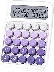 Calculadora Mecânica, Tela LCD Grande de 12 Dígitos, Botões Grandes e Fáceis de Pressionar, Calculadora Colorida, Modo de Sono Automático, com Bateria. Para Escritório, Escola, Casa (Gradiente Violet)