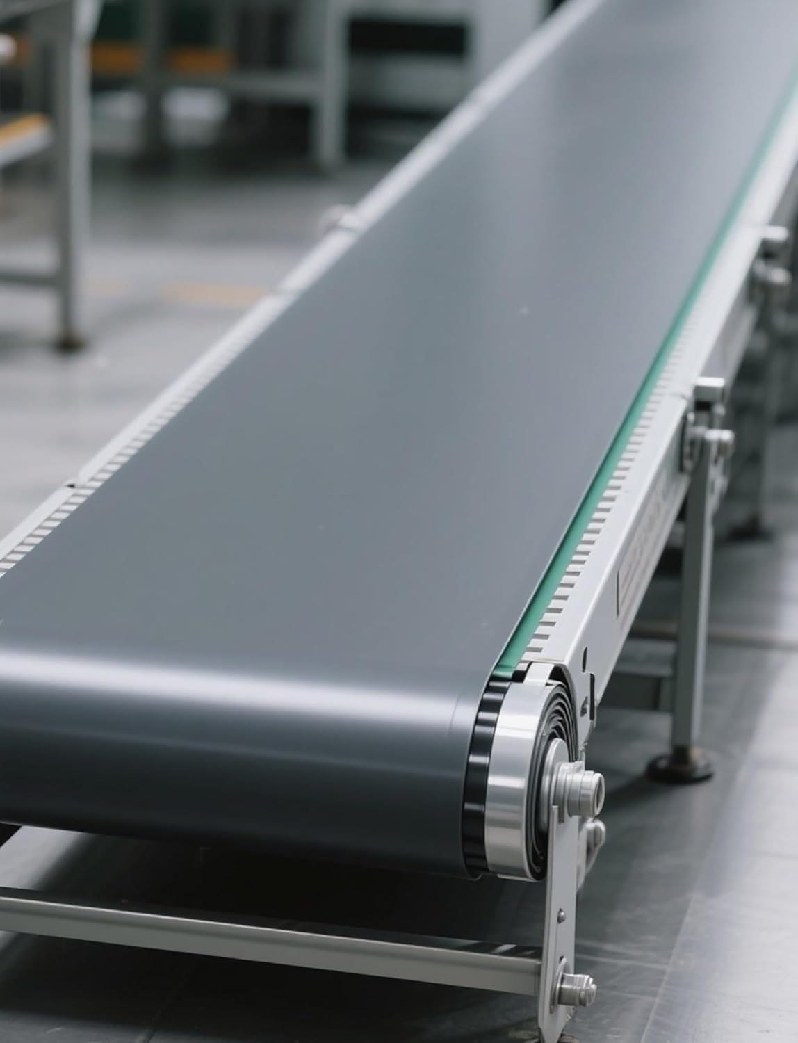 Graues industrielles Förderband aus PVC, geeignet for Produktionslinien in Verpackungsfabriken(60x200cm)
