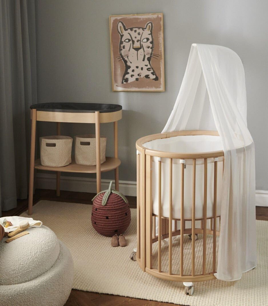 Stokke Sleepi Himmel V3, White - Schaffe eine gemütliche, ruhige Umgebung für Babys - Einfach zu montieren - Leichter Stoff - Kompatibel mit Sleepi Mini & Bett