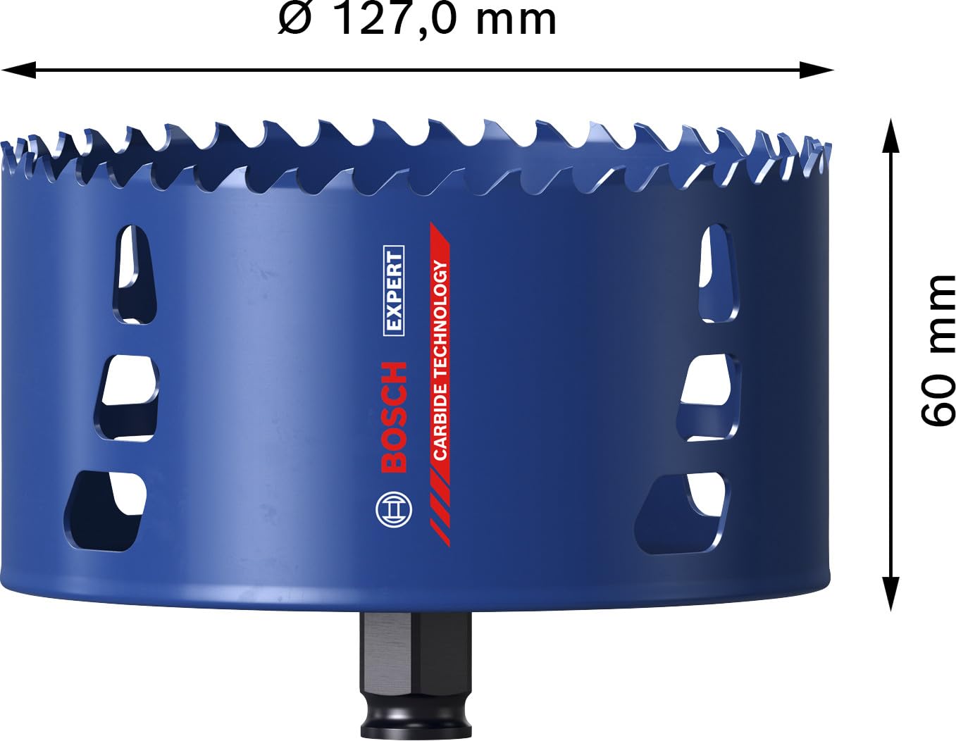 Bosch 1x Sega a tazza EXPERT Multi Material Power Change Plus (per Legno con metallo, Mattone, Ø 127 mm, Professional Accessorio Trapanoi)