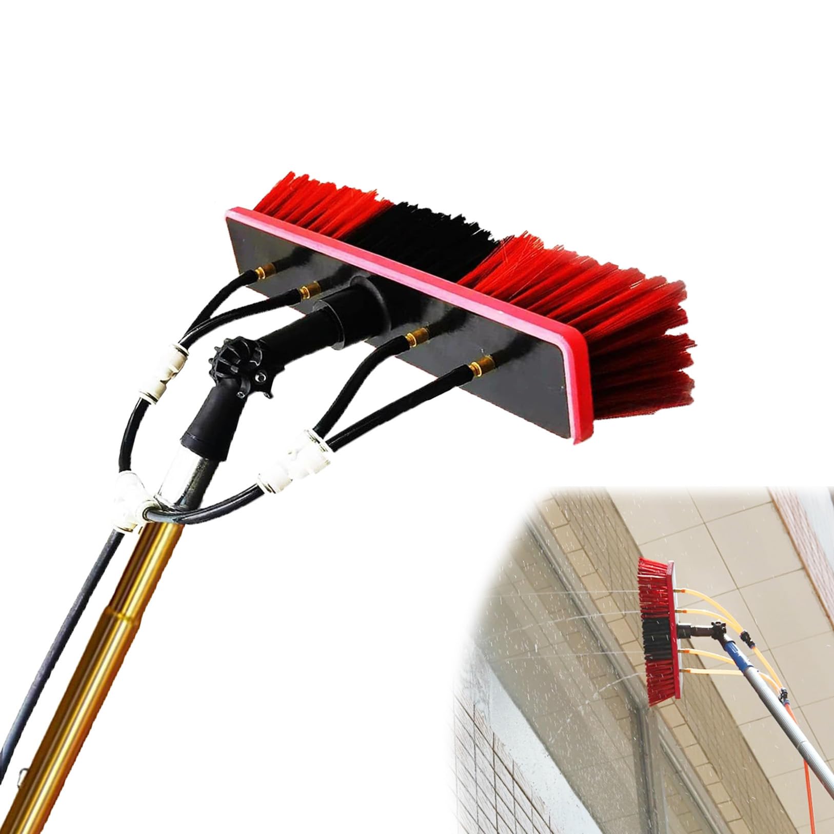 Szczotka do mycia Ts 9 m ze szczotką 55 cm idealna do ogrodów zimowych i czyszczenia PV słupek do kucia karmionego wodą, ciężka konstrukcja do długotrwałego użytkowania
