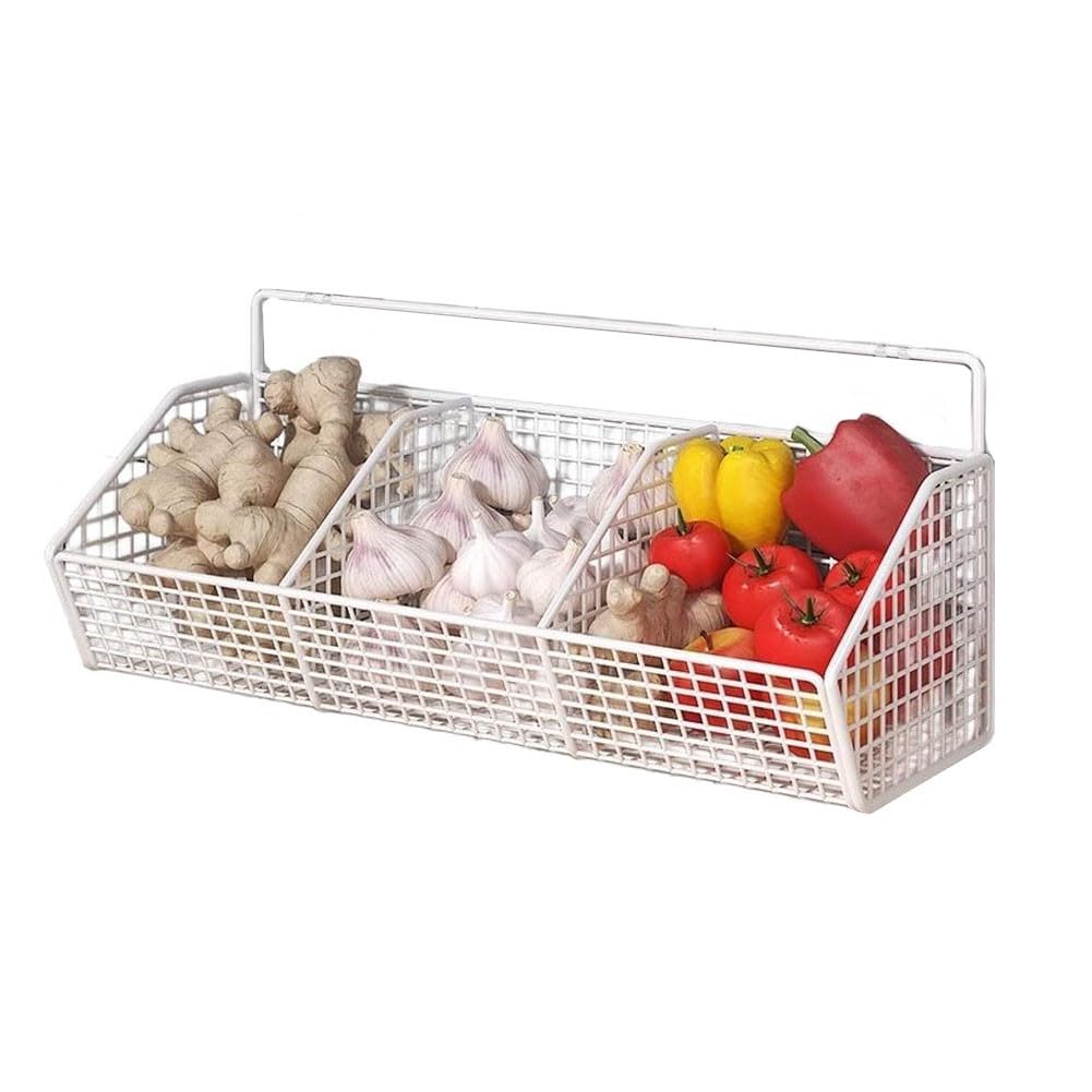 Gewürzregal zur Wandmontage, stanzfreier Küchenaufbewahrungs-Organizer für Knoblauch, Chili, Kräuter, Gewürzhalter, Metall, Schwarz, M 26 x 15 x 11 cm