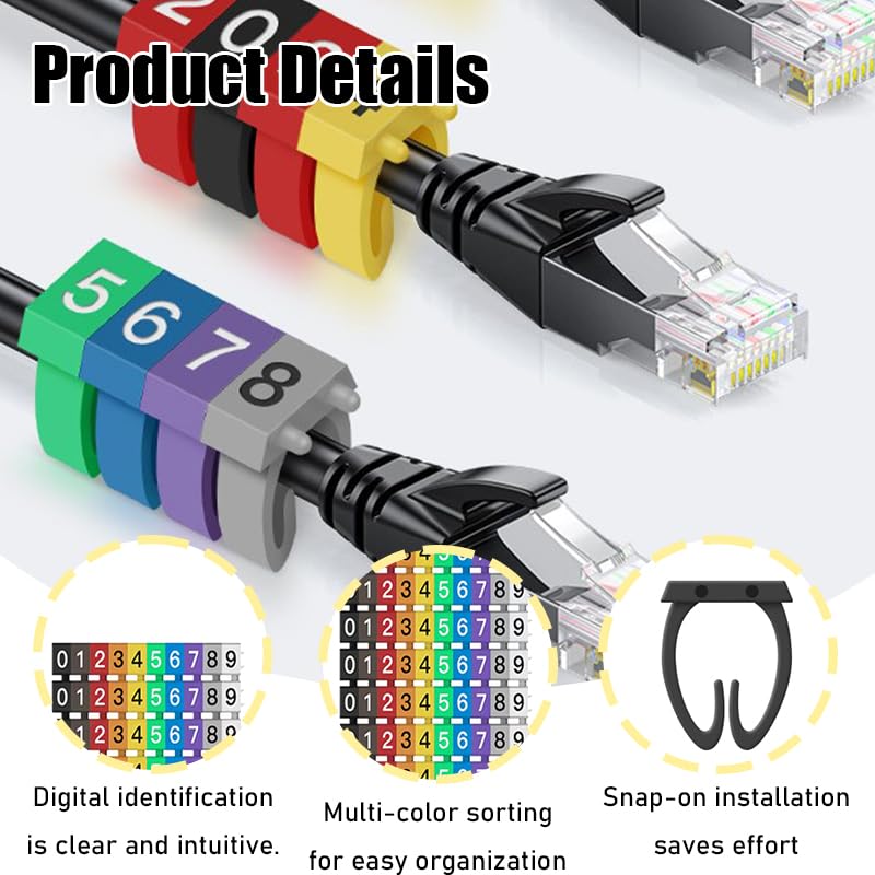 Numero Di Filo 1.5mm² 150pcs Tubi Numerati Colorati Numero Per Filo Elettrico Per Cavi Etichette Cavo Elettrico Autoadesive Cinghie Per Cavi Elettrici Per Cavi Elettrici