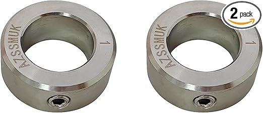 AZSSMUK 1" Shaft Collar Lock Collar Clamp Stainless Steel Set Screw,2-piece