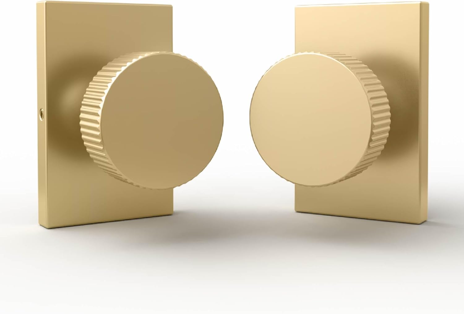 Mega Handles Ribba Dummy Door Handles - 2 Pack Heavy Duty Gold Door Handle, Non-Turning Door Handle for Hallway, Closet & French Doors, Single Side, Fits All Standard Doors - Satin Brass