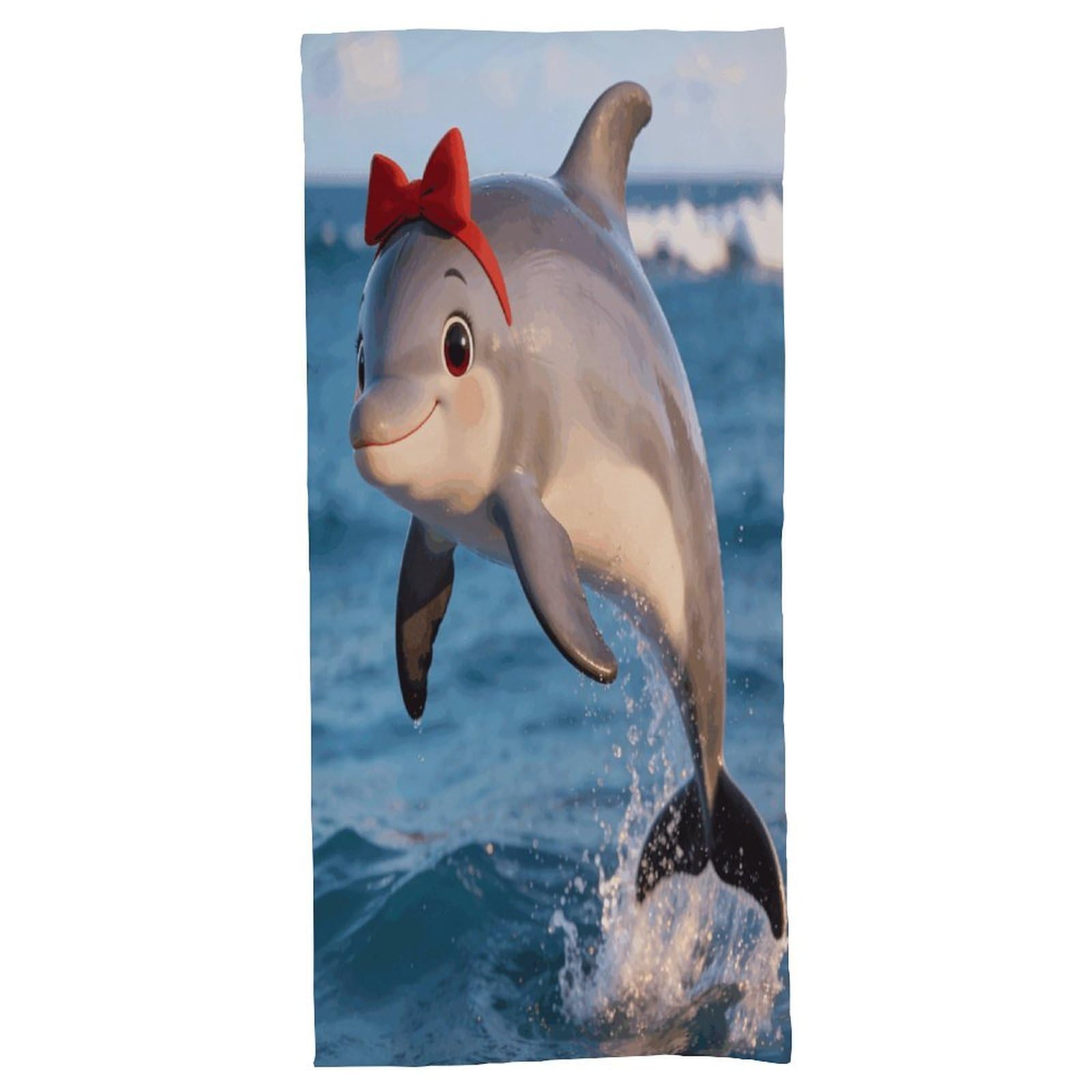 Fodpand Style Cute Dolphin Gift Bath Towel, Highly Absorbent & Quick Drying Beach Towel, Compact & Lightweight Pool Towel For Bathroom, Beach, Pool, Gym, Spa, And Hotel Use