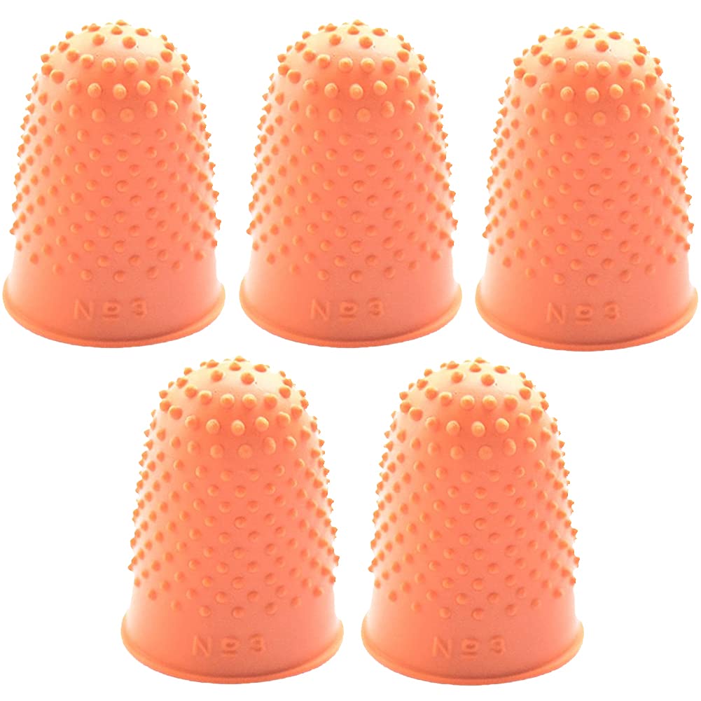 Pinicecore Random Color 5Pcs Rubber Thimbles Silicone Tip Freely For Withnail Diy Sewing Needlework Accessory (Random Color)