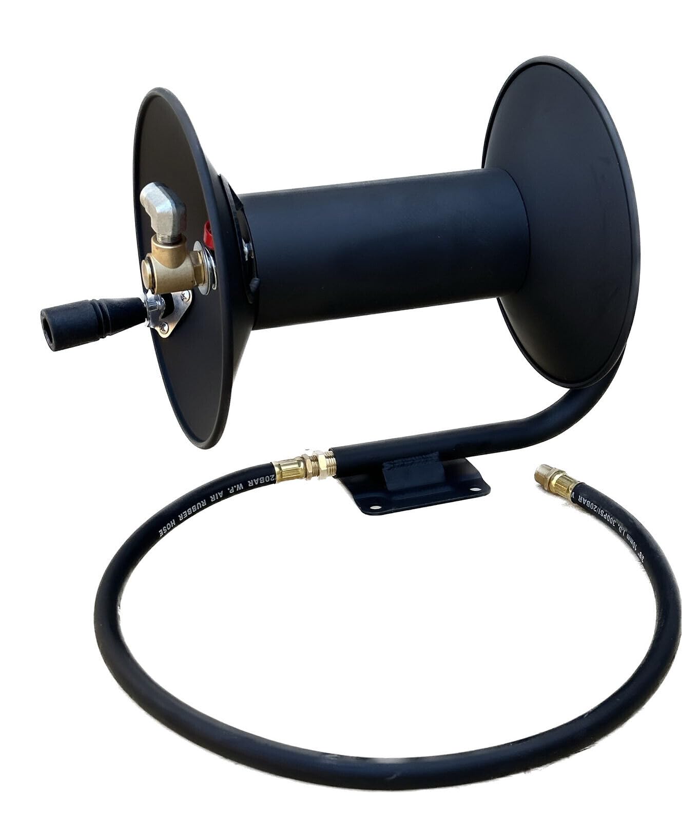 100' Hand Manual Air Hose Reel with Lead Hose - Fits 3/8