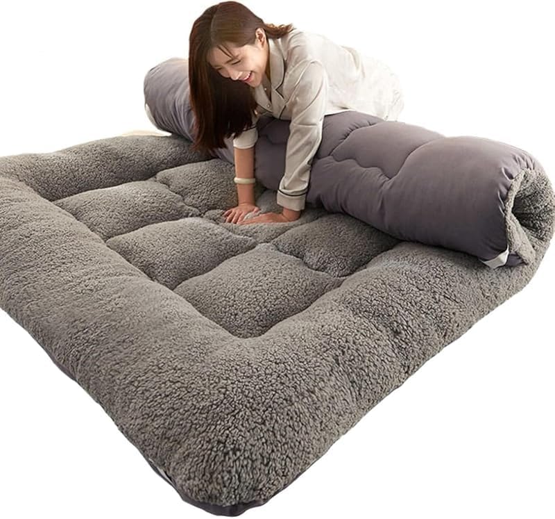 Cashmere Soft Full Size Japanese Floor Futon Mattress Foldable Roll Up Sleeping Pad for Home Dorm Camping