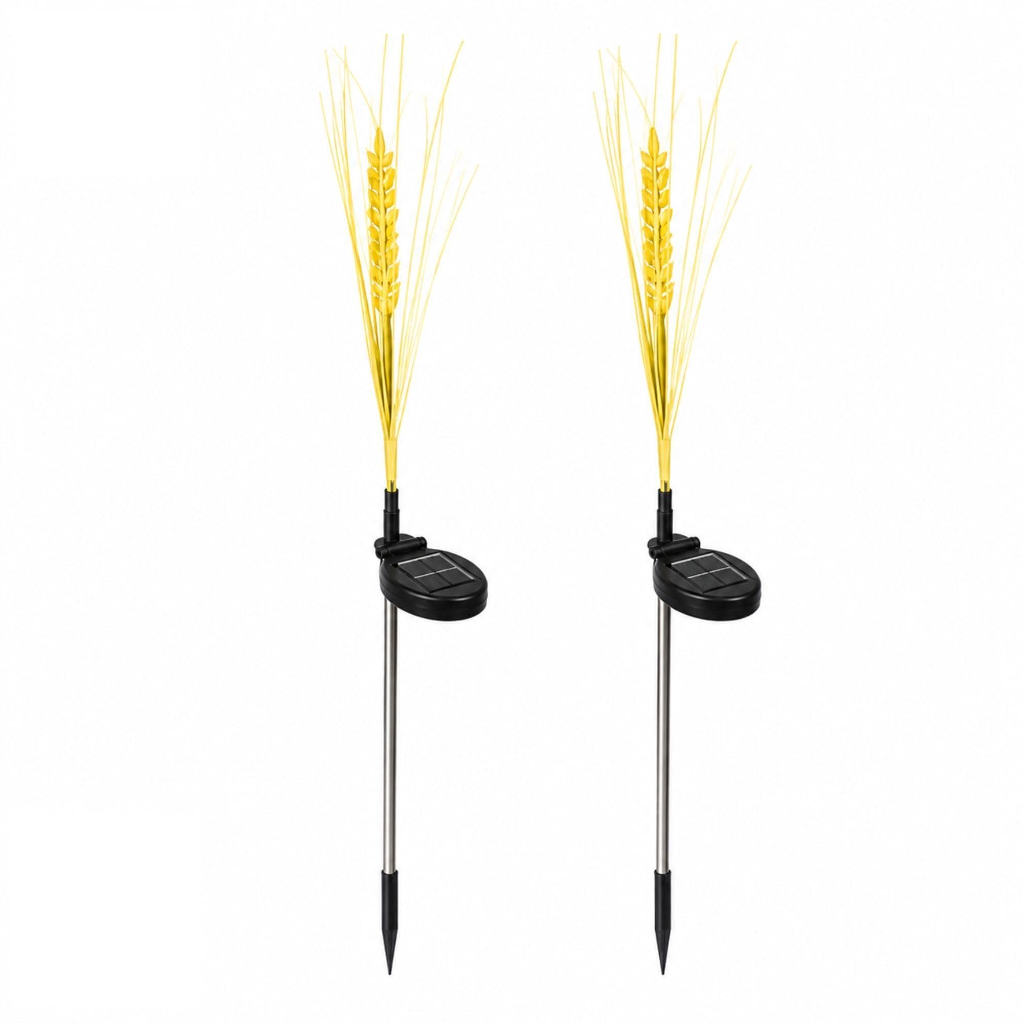 KHIZAR Wheat Solar Garden Lights Outdoor Waterproof LED Decorative Garden Stake Lights Warm White Auto ON/Off Solar Pathway Lights for Lawn Yard Patio Walkway Landscape Lighting (Pack of 2)-image-8